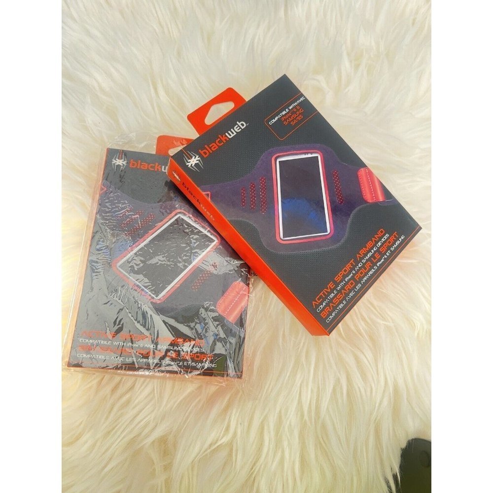 2 Blackweb Red & Black Active Sport Armband, Iphone 6 ET Samsung for Gym Runing
